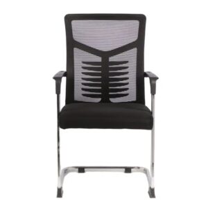 Stylish black visitors chair available at Prime Path Solutions with repair support from Jobel Services
