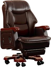 Leather reclining executive seat