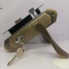 Brass security door lock