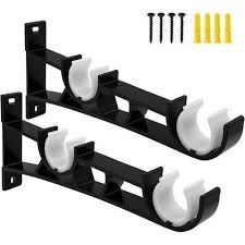 Double curtain rod brackets